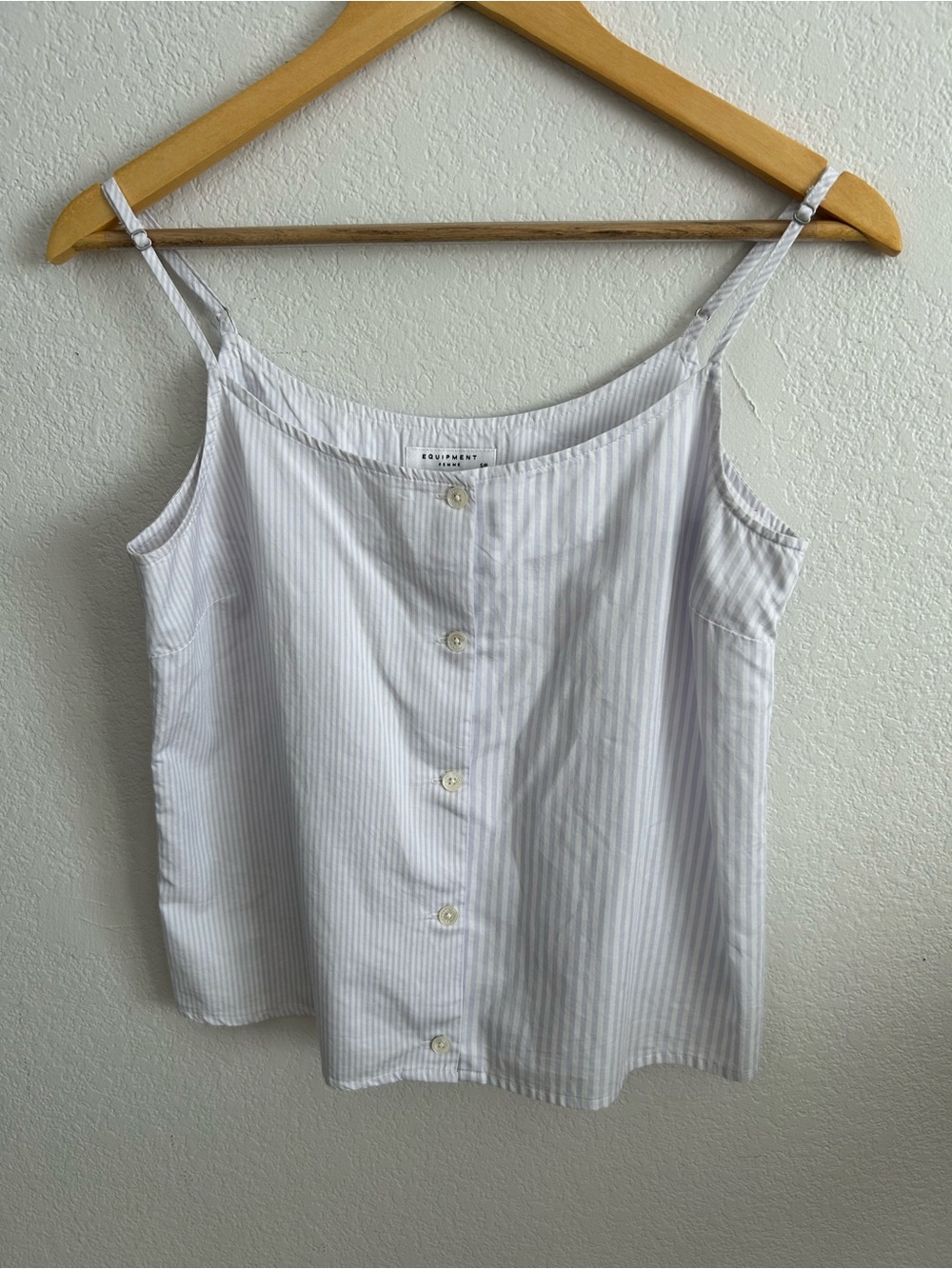 Equipment Femme Women's Sleeveless Striped Cotton Cami Top. Small